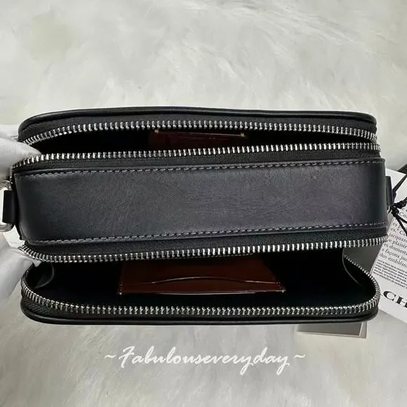 COACH Men's Wyatt Crossbody Bag In Signature Denim/Silver/Black CAJ35 NWT